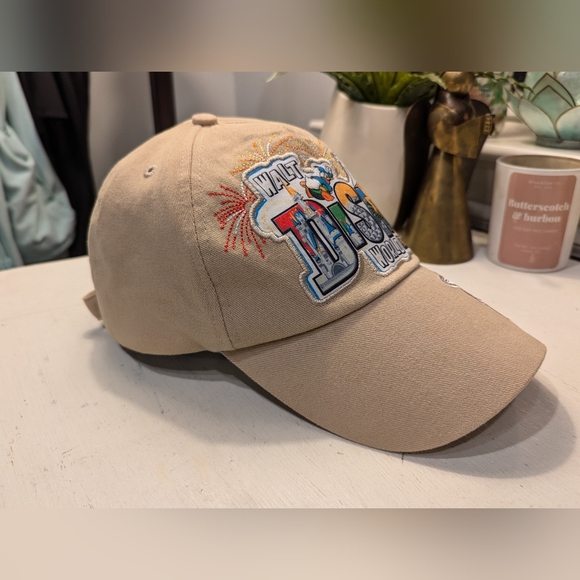 Vintage Walt Disney World Disney Parks Adjustable Hat Cap Mickey Mouse Beige - Picture 5 of 7